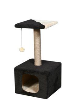Будиночок дряпка для кота дряпка для кішки Мур-Мяу КотеДж 34х34х67 см у джутовій мотузці Темно-коричневий Світло-бежевий 10603 фото