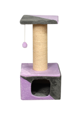 Будиночок-кігтеточка (Дряпка) Мур-Мяу " Котячий будинок " в сизалевій мотузці Бузково-сірий 10323 фото